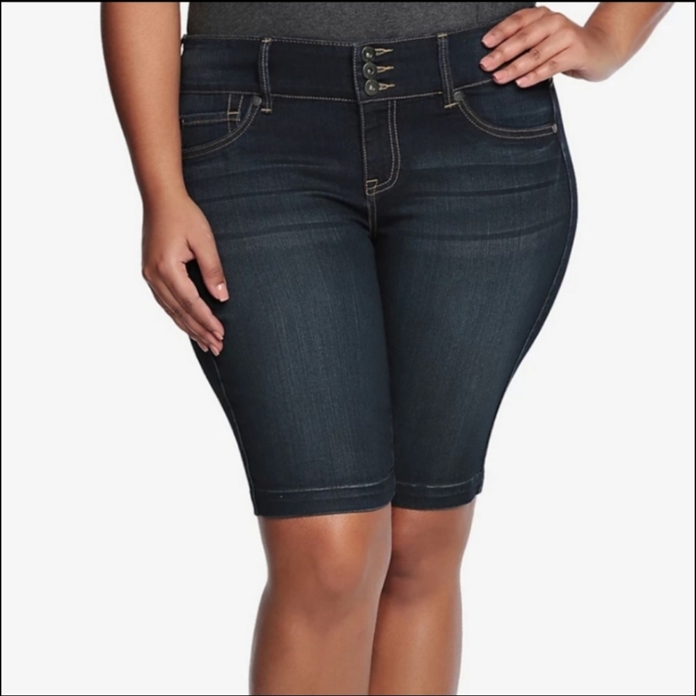 Torrid Dark Wash Jegging Bermuda Shorts